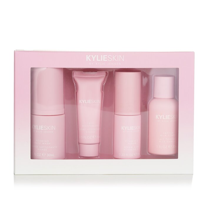 4-piece Mini Set: Foaming Face Wash 30ml + Face Moisturizer 15ml + Vitamin C Serum 10ml + Vanilla Milk Toner 30ml - 4pcs