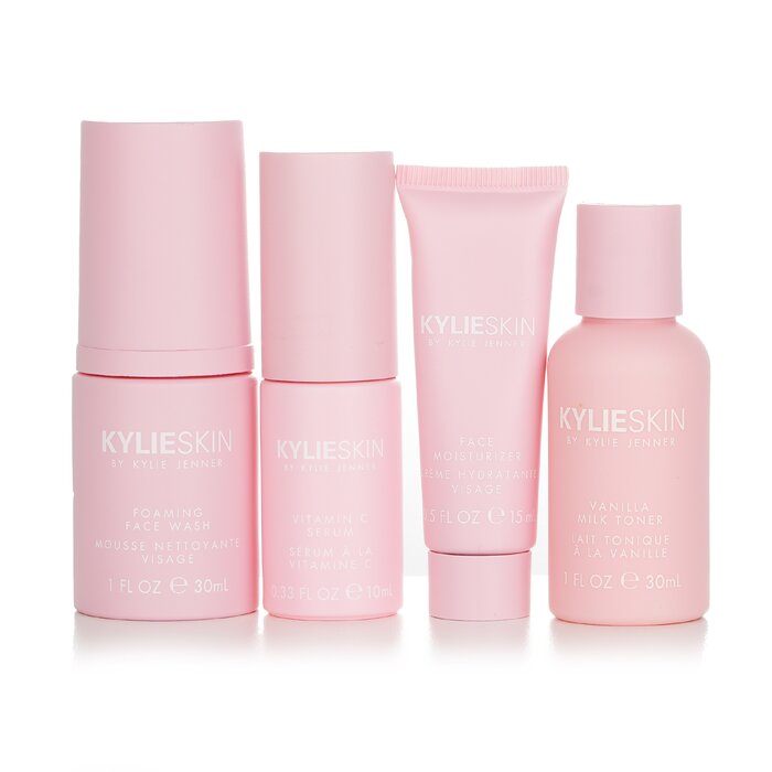 4-piece Mini Set: Foaming Face Wash 30ml + Face Moisturizer 15ml + Vitamin C Serum 10ml + Vanilla Milk Toner 30ml - 4pcs