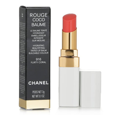 Rouge Coco Baume Hydrating Beautifying Tinted Lip Balm - # 916 Flirty Coral - 3g/0.1oz