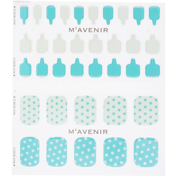 Nail Sticker (patterned) - # Mint Cream Dot Pedi - 36pcs