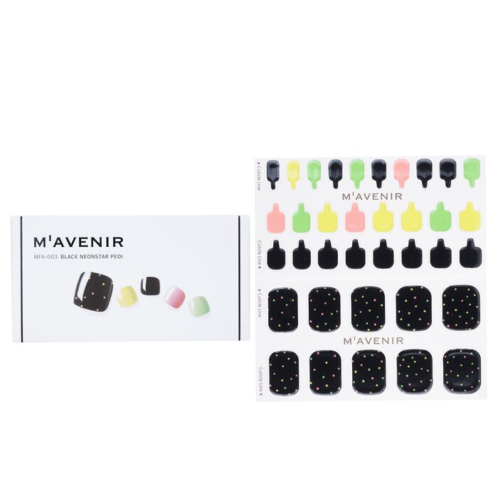 Nail Sticker (black) - # Black Neonstar Pedi - 36pcs