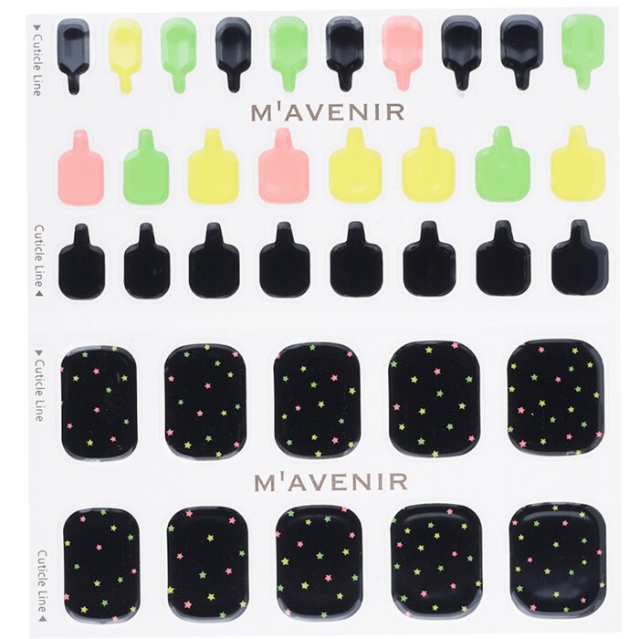 Nail Sticker (black) - # Black Neonstar Pedi - 36pcs