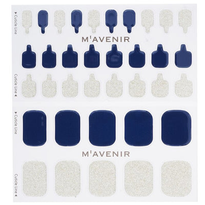 Nail Sticker (blue) - # Navy Gold Topaz Pedi - 36pcs