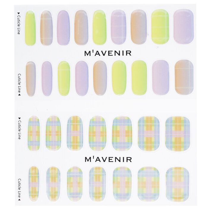 Nail Sticker (patterned) - # Neon Crossline Nail - 32pcs