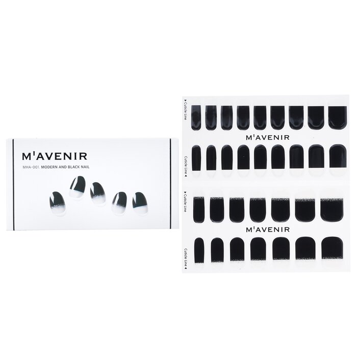 Nail Sticker (black) - # Modern And Black Nail - 32pcs