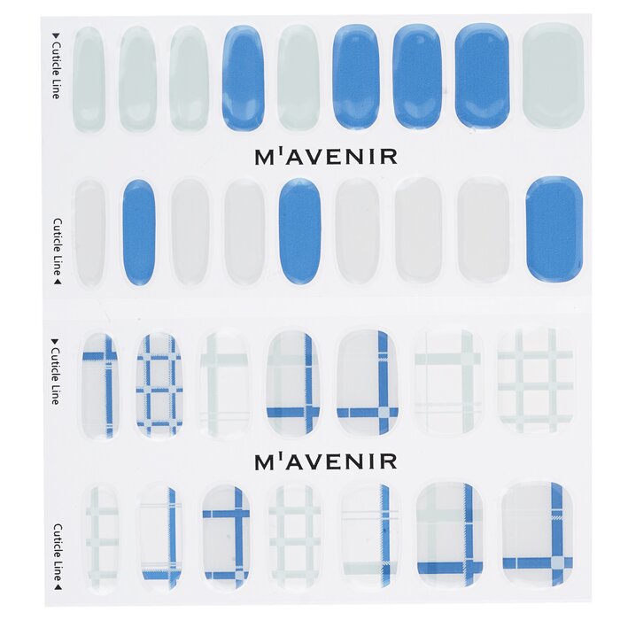 Nail Sticker (patterned) - # Navy Crossline Nail - 32pcs