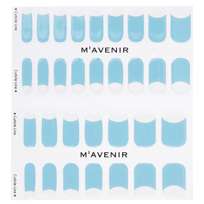 Nail Sticker (blue) - # Cream Blue Matt Nail - 32pcs