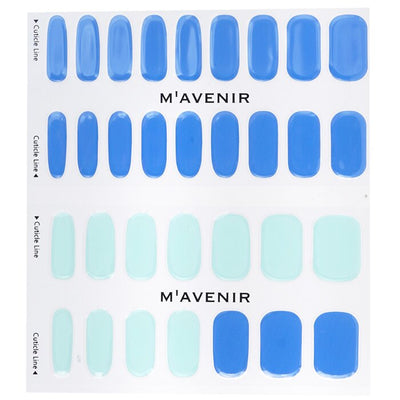 Nail Sticker (blue) - # Washing Blue Jean Nail - 32pcs
