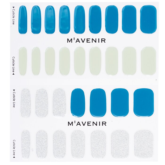 Nail Sticker (blue) - # Brillante Blue Nail - 32pcs