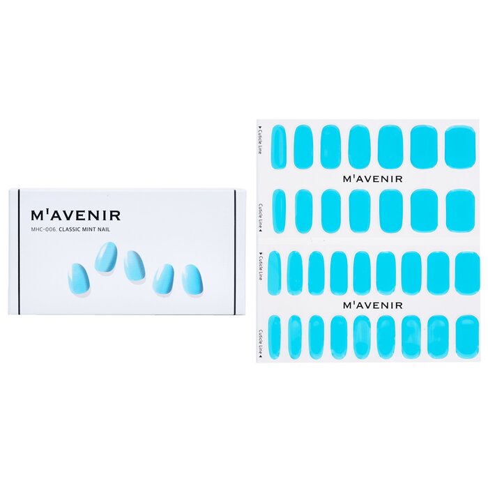 Nail Sticker (blue) - # Classic Mint Nail - 32pcs