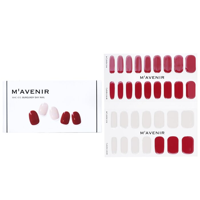 Nail Sticker (red) - # Burgundy Day Nail - 32pcs