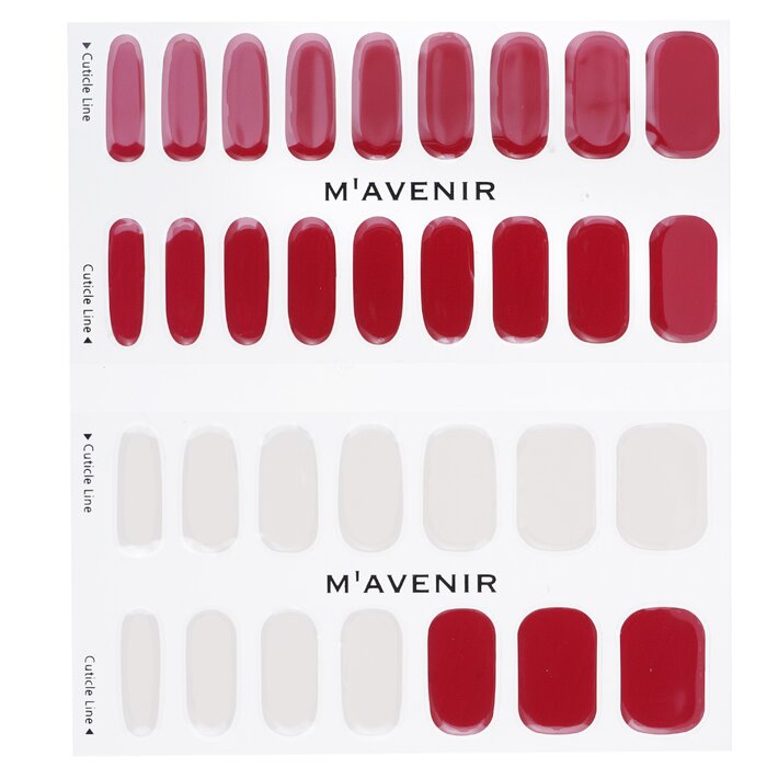 Nail Sticker (red) - # Burgundy Day Nail - 32pcs