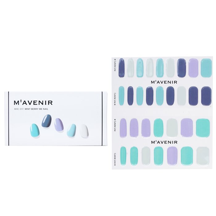 Nail Sticker (blue) - # Mint Berry Me Nail - 32pcs