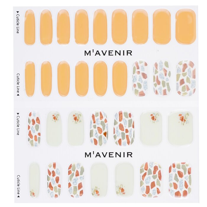 Nail Sticker (orange) - # Coral Shell Garden Nail - 32pcs