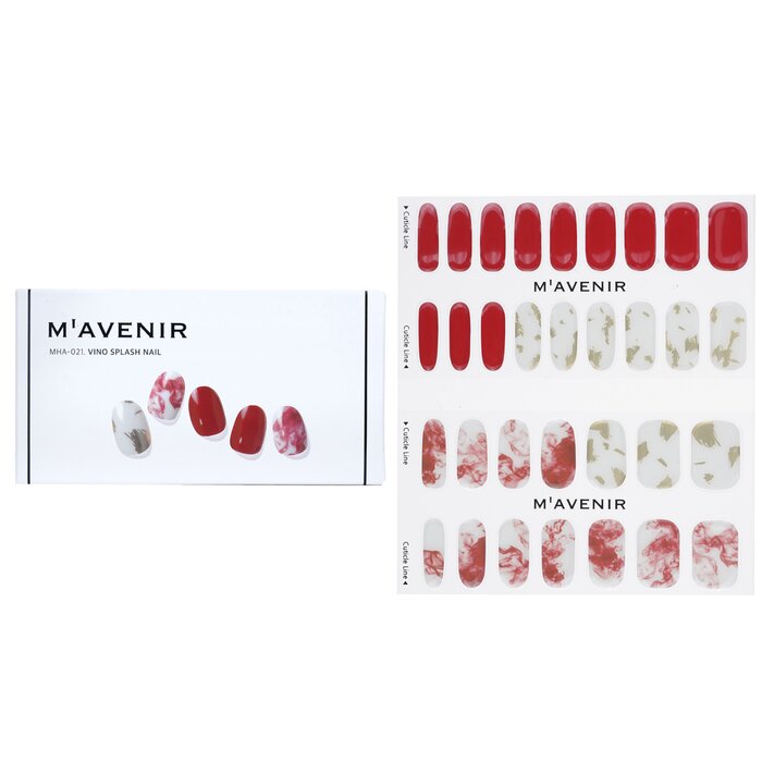 Nail Sticker (red) - # Vino Splash Nail - 32pcs