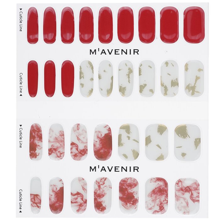 Nail Sticker (red) - # Vino Splash Nail - 32pcs