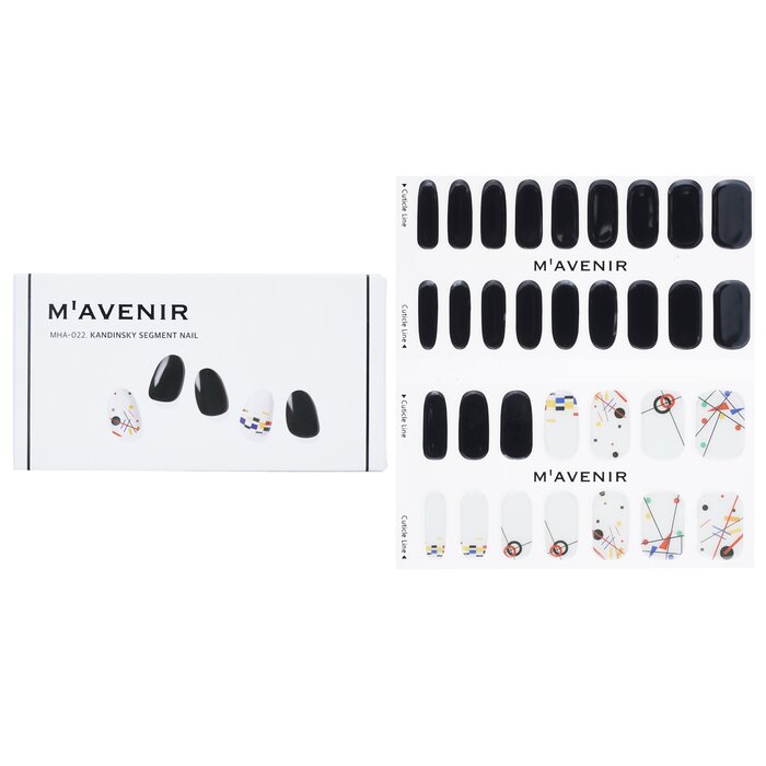 Nail Sticker (black) - # Kandinsky Segment Nail - 32pcs