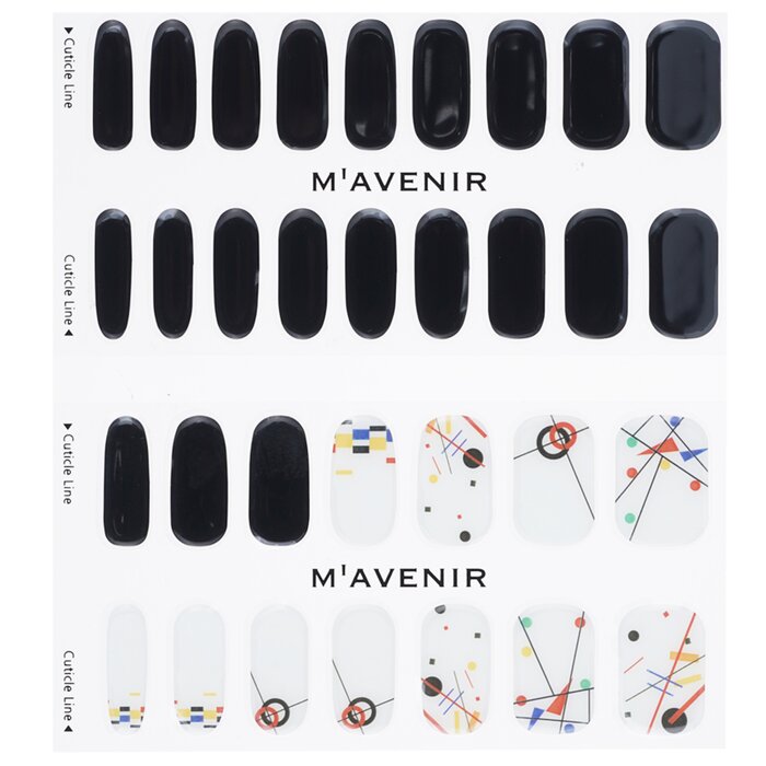 Nail Sticker (black) - # Kandinsky Segment Nail - 32pcs