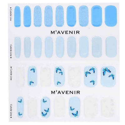 Nail Sticker (blue) - # Blue Mariposa Nail - 32pcs