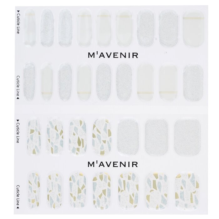 Nail Sticker (white) - # Silver Wedding Ring Nail - 32pcs