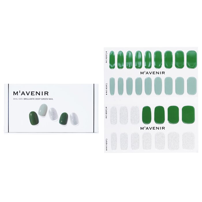 Nail Sticker (green) - # Brillante Deep Green Nail - 32pcs