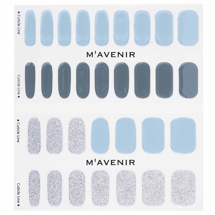 Nail Sticker (blue) - # Brillante Rainy Blue Nail - 32pcs