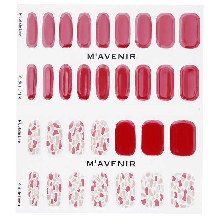 Nail Sticker (red) - # Shell We Rose Wine Nail - 32pcs