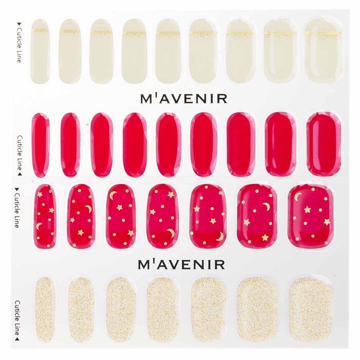 Nail Sticker (red) - # Sweet Dream Wine Nail - 32pcs