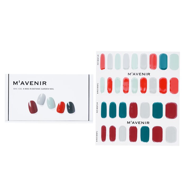 Nail Sticker (assorted Colour) - # X-mas In Botanic Garden Nail - 32pcs