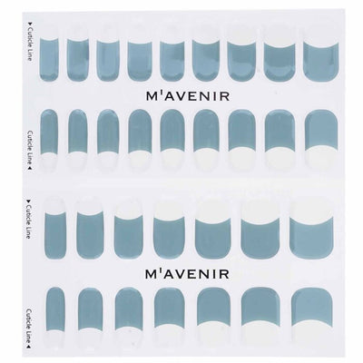 Nail Sticker (blue) - # Gray Deep French Nail - 32pcs