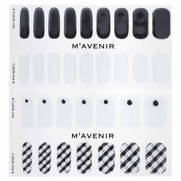 Nail Sticker (white) - # Black Shepherd Check Nail - 32pcs