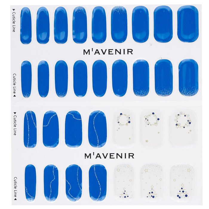 Nail Sticker (blue) - # Road Of Snow Tree Nail - 32pcs