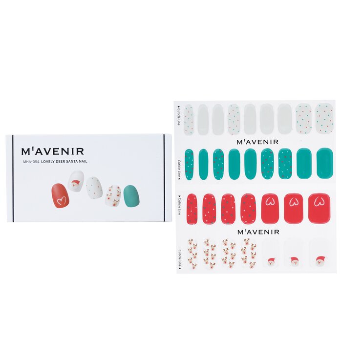 Nail Sticker (assorted Colour) - # Lovely Deer Santa Nail - 32pcs