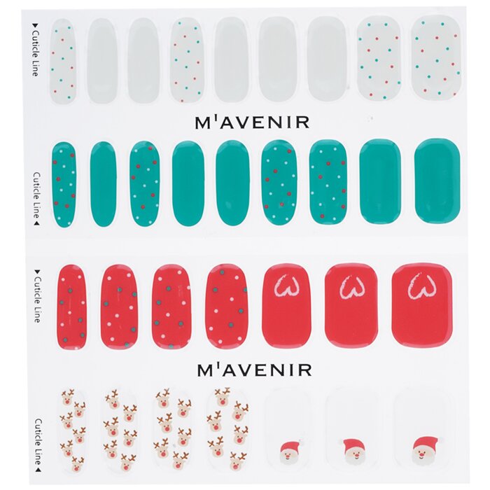 Nail Sticker (assorted Colour) - # Lovely Deer Santa Nail - 32pcs