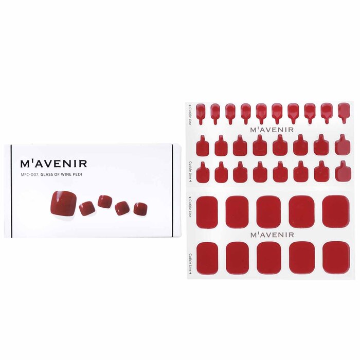 Nail Sticker (red) - # Glass Of Wine Pedi - 36pcs