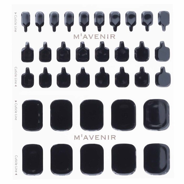 Nail Sticker (black) - # Classic Black Pedi - 36pcs