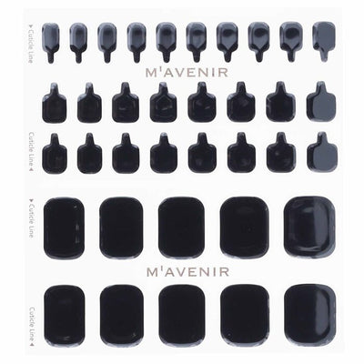 Nail Sticker (black) - # Classic Black Pedi - 36pcs