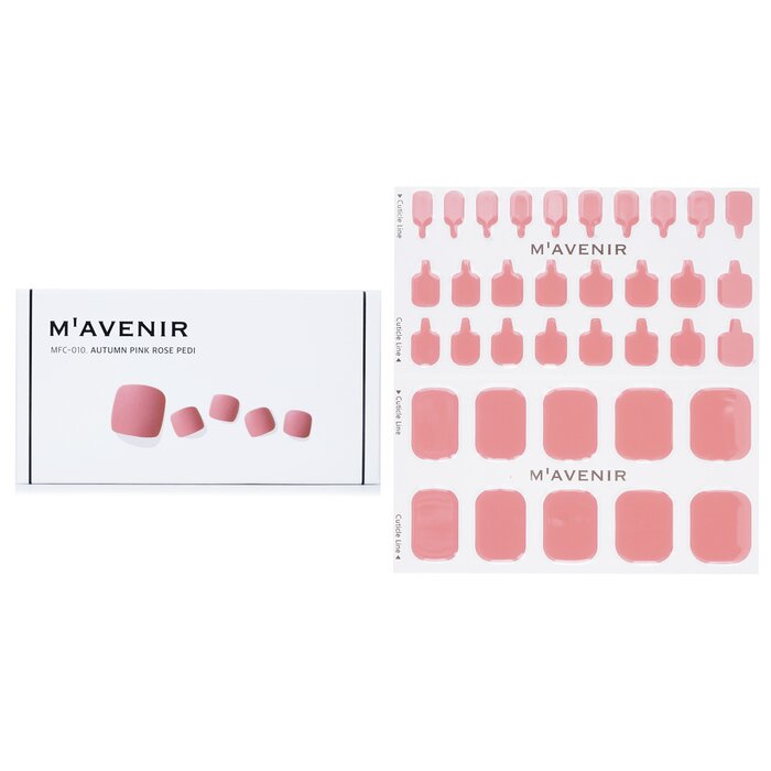 Nail Sticker (pink) - # Autumn Pink Rose Pedi - 36pcs