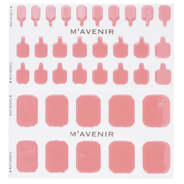 Nail Sticker (pink) - # Autumn Pink Rose Pedi - 36pcs