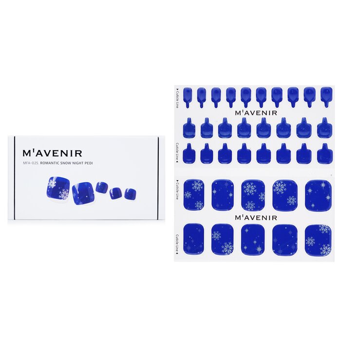 Nail Sticker (blue) - # Romantic Snow Night Pedi - 36pcs