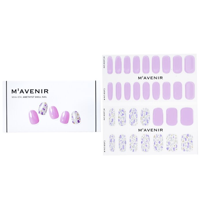 Nail Sticker (purple) - # Amethyst Shell Nail - 32pcs