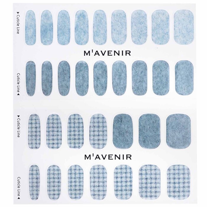 Nail Sticker (blue) - # Daily Knit Nail - 32pcs