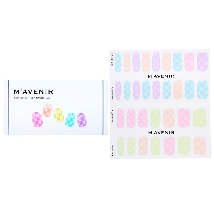 Nail Sticker (assorted Colour) - # Neon Racer Nail - 32pcs