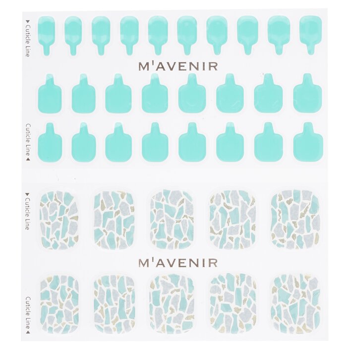 Nail Sticker (blue) - # Shell With Jade Pedi - 36pcs