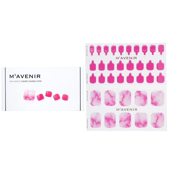 Nail Sticker (pink) - # Cherry Marble Pedi - 36pcs