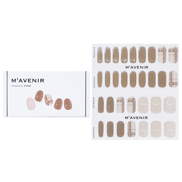 Nail Sticker (brown) - # Brown Milk Tea Nail - 32pcs