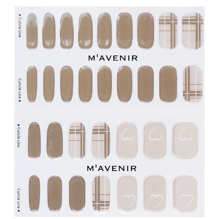 Nail Sticker (brown) - # Brown Milk Tea Nail - 32pcs