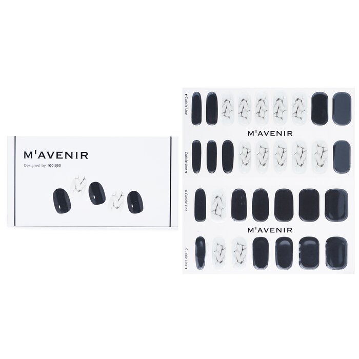 Nail Sticker (black) - # Marble Nail - 32pcs