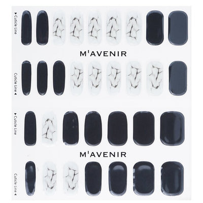 Nail Sticker (black) - # Marble Nail - 32pcs