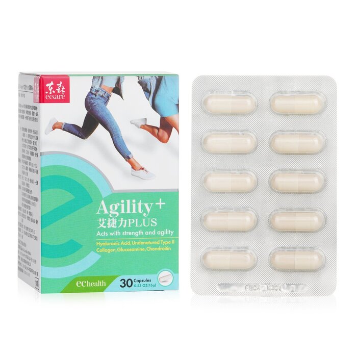 Agility+ - Strength And Agility - Hyaluronic Acid, Undenatured Type Ii Collagen, Glucosamine, Chondroitin - 30 Capsules